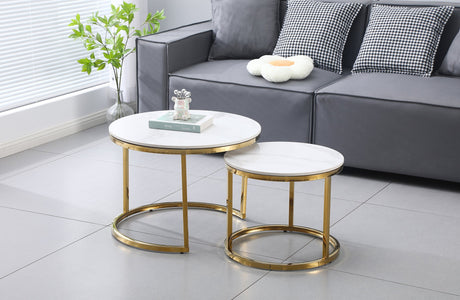 Strath Creek Nesting Coffee Table 2pcs, White Marble