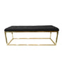 Holly Velvet Ottoman with Stainless Steel Base Accent Piece Gold — Allure Home Collections