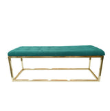 Holly Velvet Ottoman with Stainless Steel Base Accent Piece Gold — Allure Home Collections