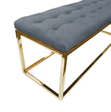Holly Velvet Ottoman with Stainless Steel Base Accent Piece Gold — Allure Home Collections
