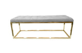 Holly Velvet Ottoman with Stainless Steel Base Accent Piece Gold — Allure Home Collections