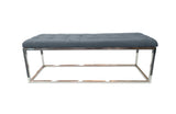 Holly Velvet Ottoman with Stainless Steel Base Accent Piece Gold — Allure Home Collections