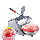 Electric 300 W ice shaver and crusher with aluminium hopper and stainless steel bowl
