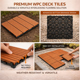 Mijas Composite Deck Tiles, 30 x 30cm, Grey, 10pcs