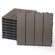 Mijas walnut composite deck tiles interlocked on a balcony