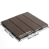 Mijas Composite Deck Tiles, 30 x 30cm, Walnut, 10pcs
