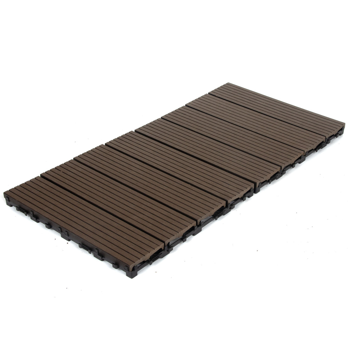 Mijas Composite Deck Tiles, 30 x 30cm, Walnut, 10pcs