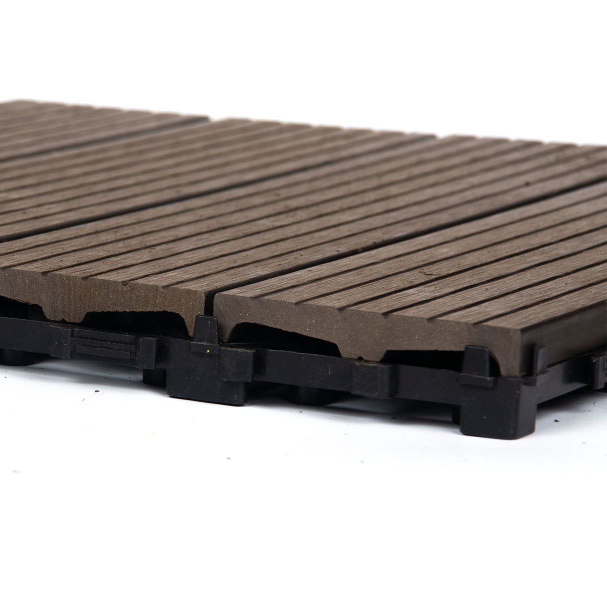 Mijas Composite Deck Tiles, 30 x 30cm, Walnut, 10pcs