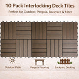 Mijas Composite Deck Tiles, 30 x 30cm, Walnut, 10pcs