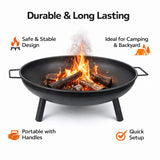 American River Steel Fire Pit, 68cm Black