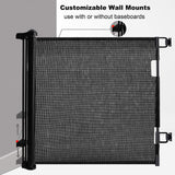 Retractable Baby Safety Gate, Mesh 300cm Black