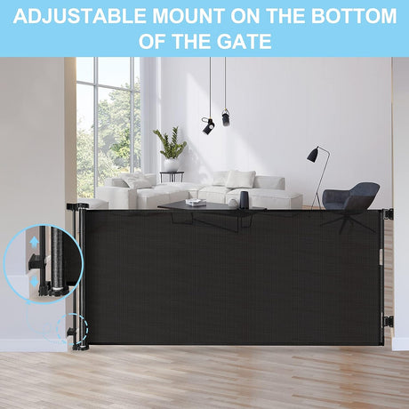 Retractable Baby Safety Gate, Mesh 300cm Black