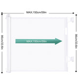 Retractable Baby Safety Gate, Mesh 150cm White