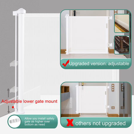 Retractable Baby Safety Gate, Mesh 300cm White