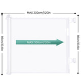 Retractable Baby Safety Gate, Mesh 300cm White