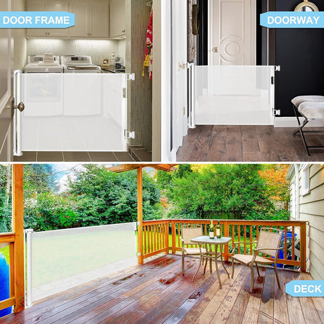 Retractable Baby Safety Gate, Mesh 300cm White