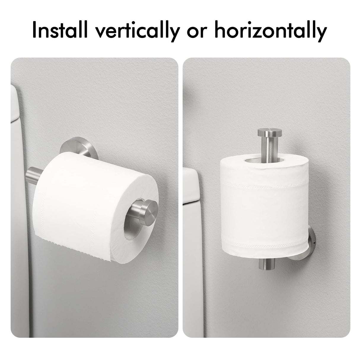 Screw mounted toilet roll holder fitted to a tiled bathroom wall
