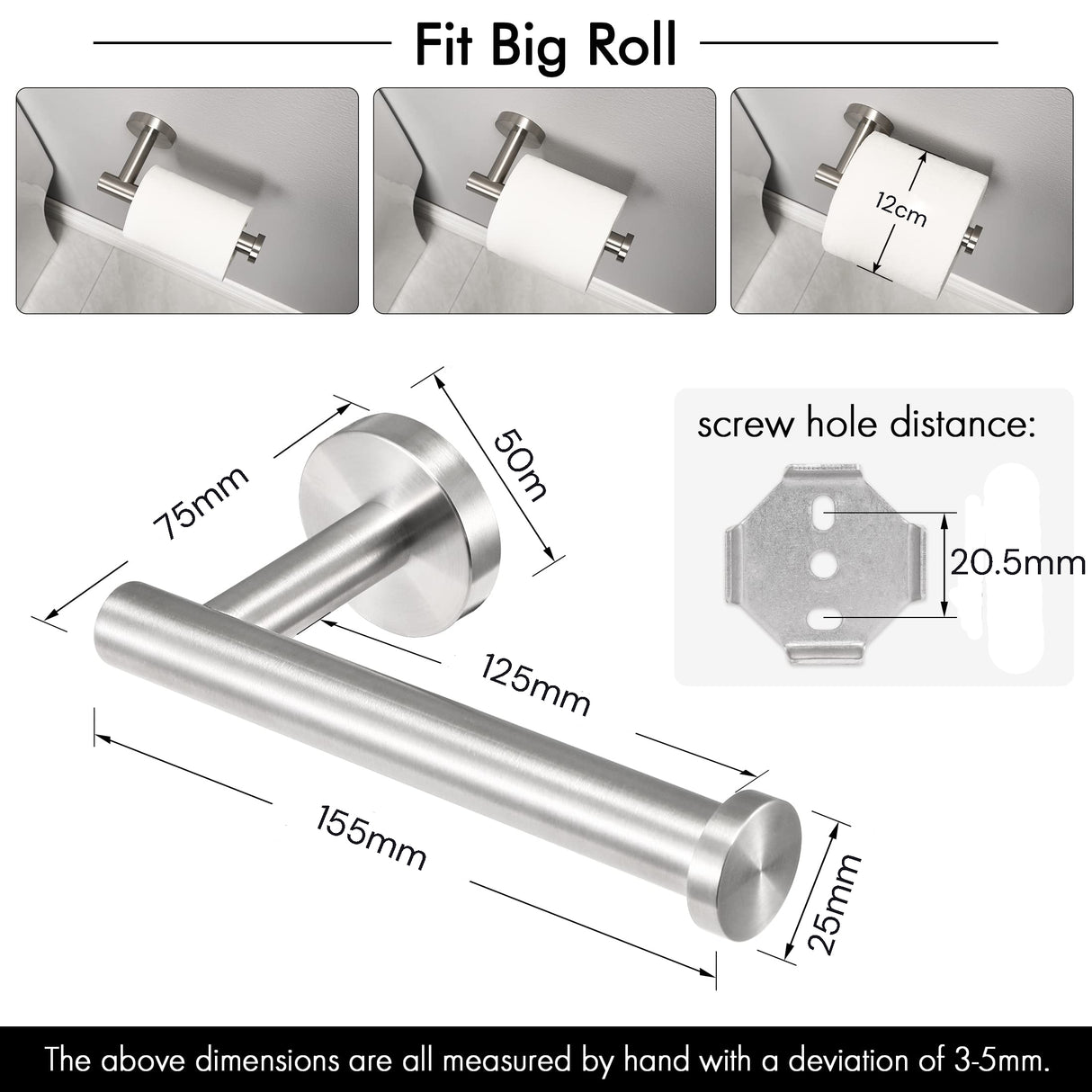 Holder with bracket and screws laid out as supplied in the box