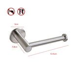 Brushed silver toilet roll holder mounted on a tiled bathroom wall
