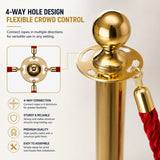 Gold stanchion post top with rope hook