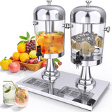16 L beverage dispenser with clear tank and gold stainless steel stand