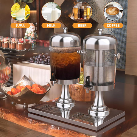Stainless steel ice chamber inside the beverage dispenser tank