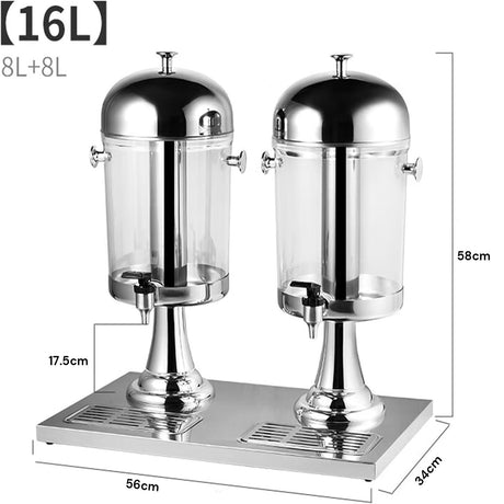 Close up of the spigot tap and drip tray on the gold drink dispenser