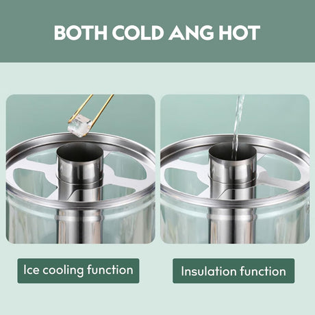Iced tea being poured from the 16 litre dispenser into a glass