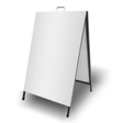 Black powder coated steel A-board sign, view 1