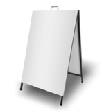 Black powder coated steel A-board sign, view 1
