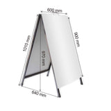 Black powder coated steel A-board sign, view 4