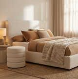 Barwon Heads Boucle Ottoman, White