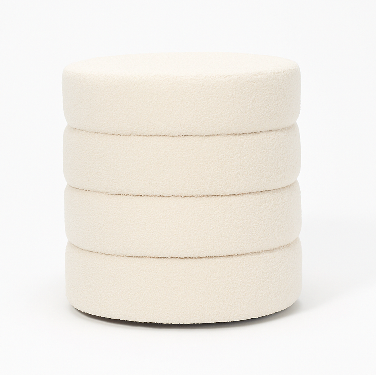 Barwon Heads Boucle Ottoman, White