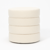 Barwon Heads Boucle Ottoman, White