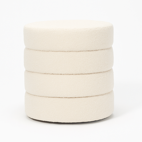 Barwon Heads Boucle Ottoman, White