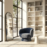 Bridalveil Swivel Armchair, Denim Blue Chenille