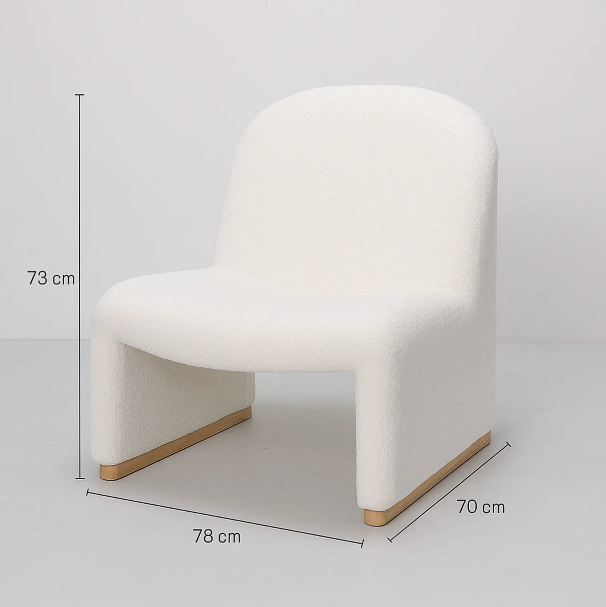 Haven Curved Boucle Armchair by Interior Ave - Sculptural White Elegance