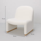 Haven Curved Boucle Armchair by Interior Ave - Sculptural White Elegance