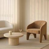 Nova Sculptural Accent Chair by Interior Ave - Elegant Design in Textured White Chenille
