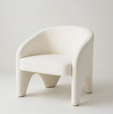 Nova Sculptural Accent Chair in White Chenille Interior Ave