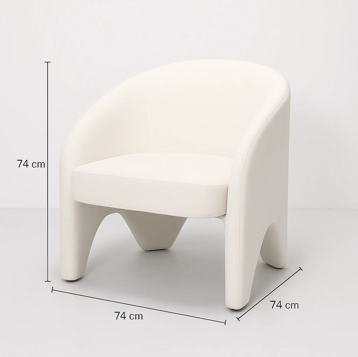Nova Sculptural Accent Chair by Interior Ave - Elegant Design in Textured White Chenille