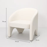 Nova Sculptural Accent Chair by Interior Ave - Elegant Design in Textured White Chenille