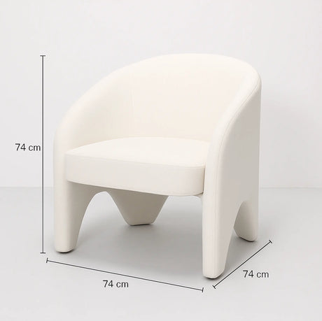 Nova Sculptural Accent Chair by Interior Ave - Elegant Design in Textured White Chenille