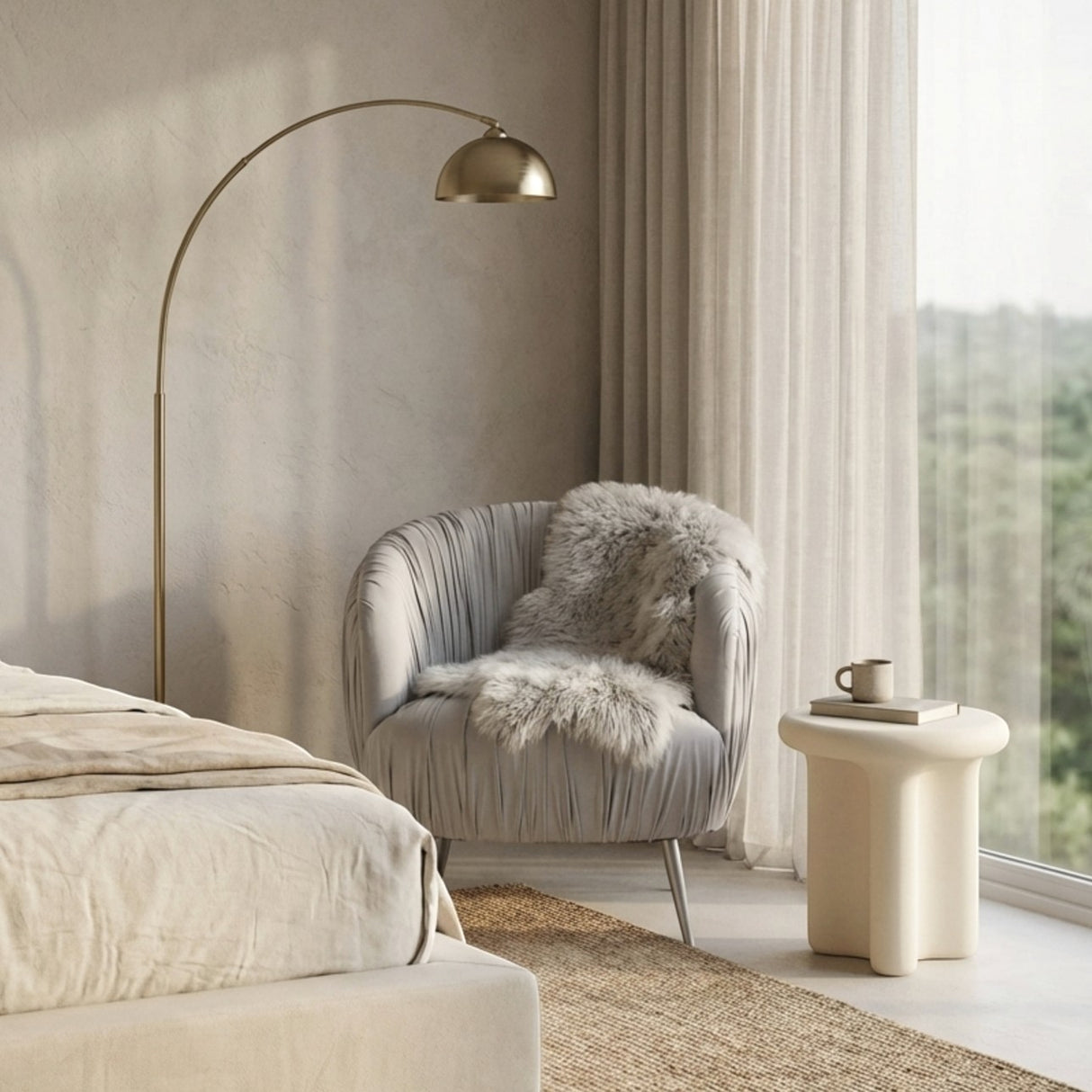 Grose Accent Chair, Pearl Grey Velvet