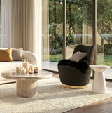 Pulpit Swivel Armchair, Charcoal Boucle