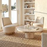 Pulpit Swivel Armchair, Vanilla Oat Tweed