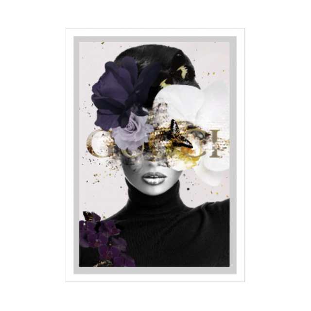 Gold Rush wall art print, 90 x 60 cm, in a white frame with a wide white border