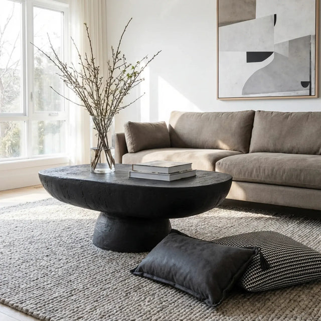 Korra Stone Coffee Table, Black, view 2