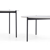Interior Ave Bianco Nested Coffee Table Set — White Sintered Stone Marble — Allure Home Collections