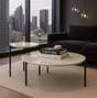 Interior Ave Bianco Nested Coffee Table Set — White Sintered Stone Marble — Allure Home Collections